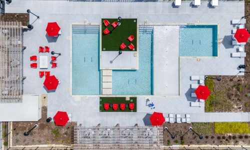 ariel view of the pool